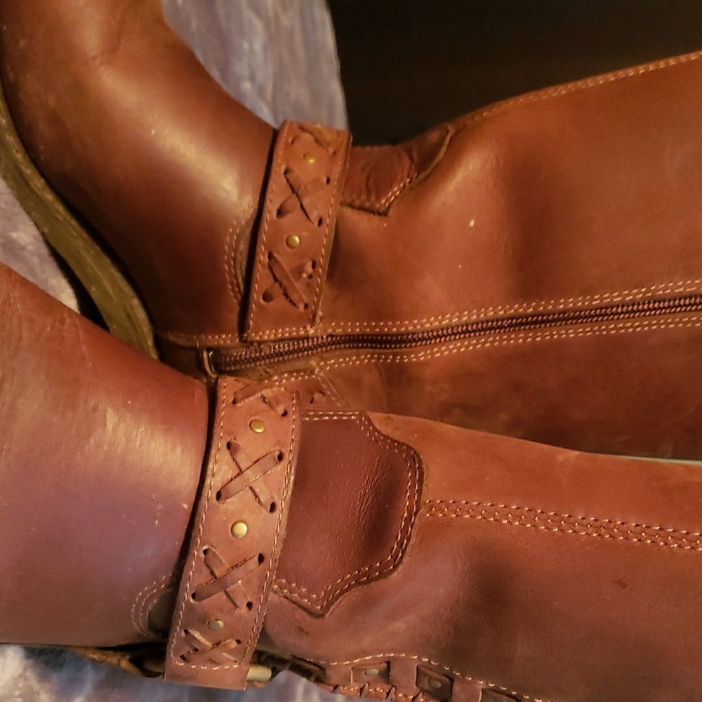 Harley-Davidson Brown Leather Moto Boots - Picture 7 of 8